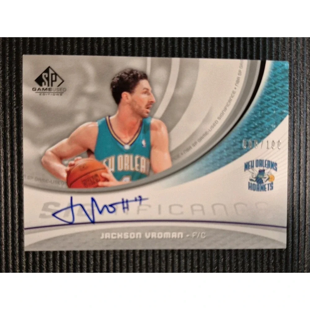 2005 SP Game Used Edition Jackson Vroman #SIG-JV Signficance Auto /100 Hornets